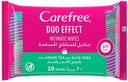 CAREFREE DUO EFFECT GREEN TEA WIPES 20 PCS 302