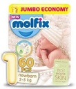 MOLFIX JUMBO NEW BORN 1 (2-5 KG) 60 PCS
